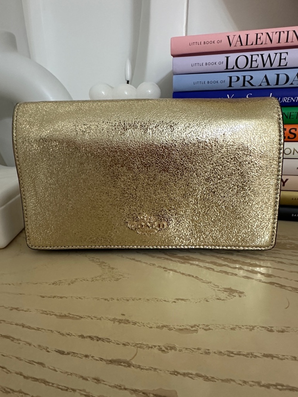 Coach Metallic Gold Crossbody Wallet with Long Strap - Picture 2 of 7